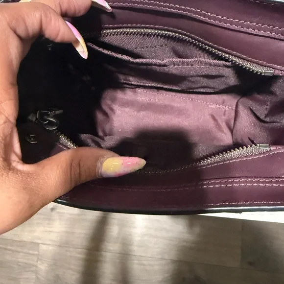 Coach Plum Leather Satchel with Mixed Metal Studs - Picture 5 of 8